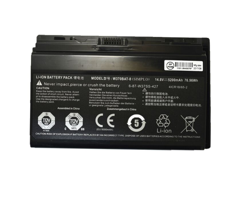 5200mAh 76.96Whr Clevo 6-87-W370S-427 Akku