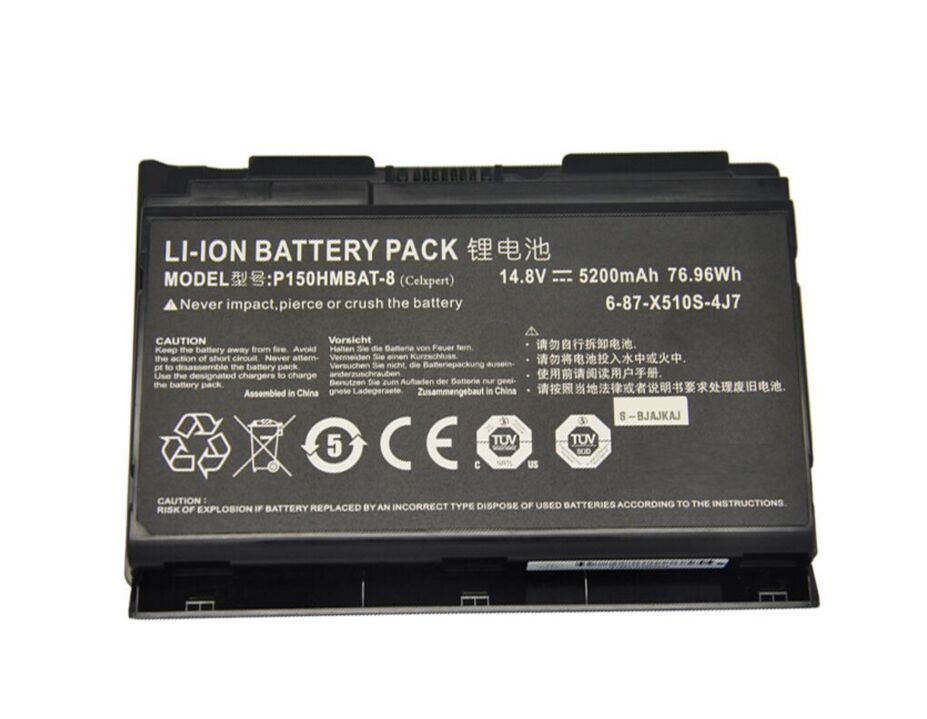 5200mAh 76.96Whr 8-Zellen Clevo 6-87-X510S Akku